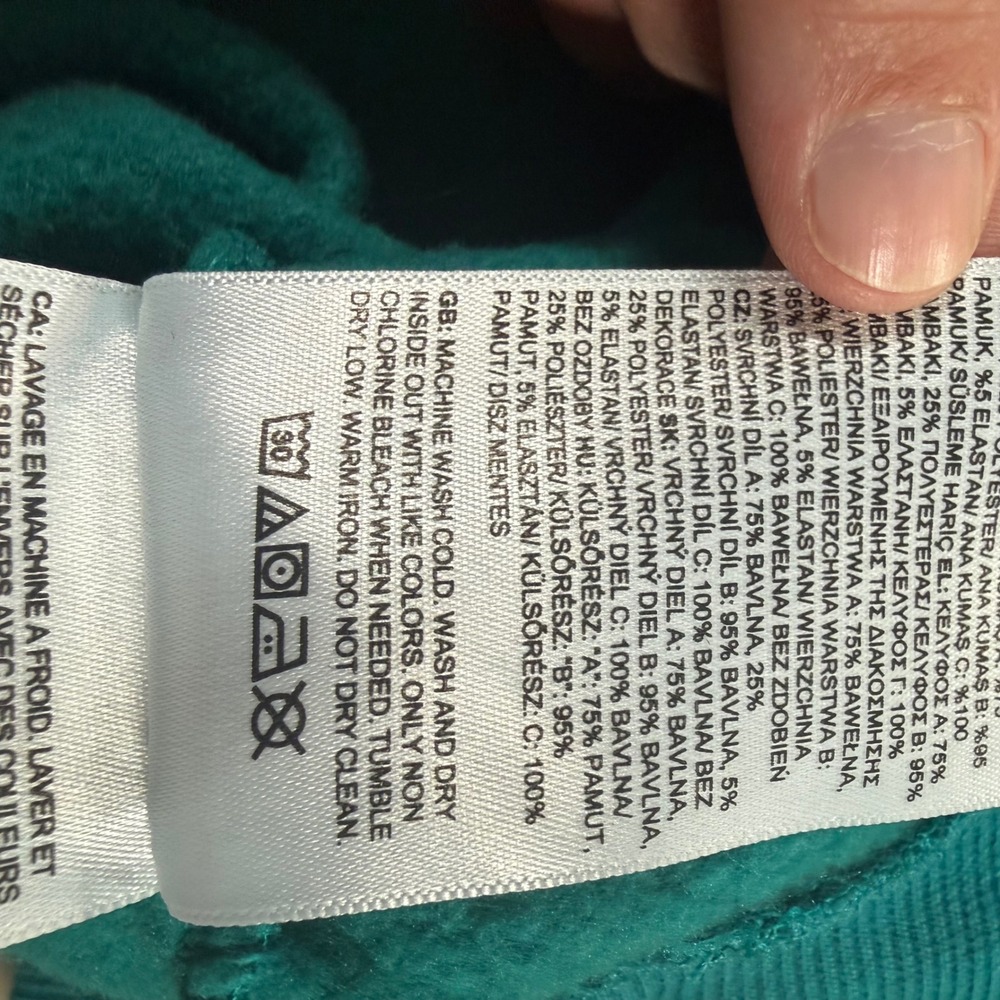 The North Face Womens XL Half Dome Logo Hoodie Teal Blue Pullover Sweatshirt - Picture 7 of 7